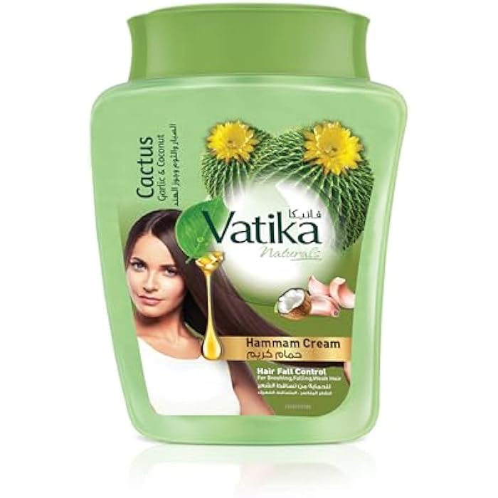 Vatika Naturals Hair Fall Control Hammam Cream (900g) | Natural Extract of Garlic, Cactus and Coconut | Strengthens and Nourishes Weak Hair - Image 1